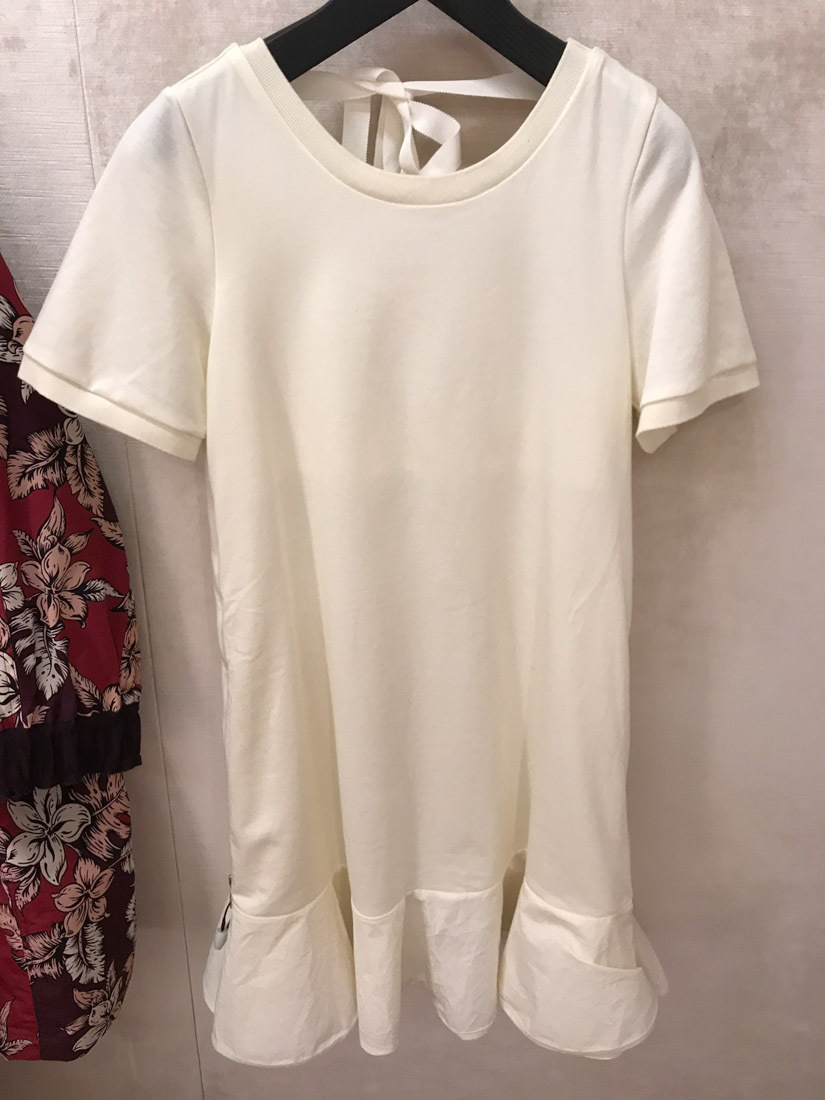 Moncler Horn-shaped Lotus Leaf Edge Dress In White