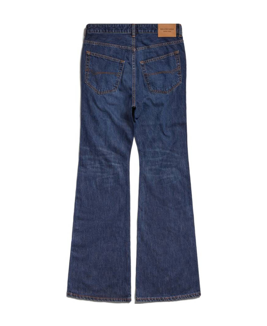 Balenciaga High-waisted Bootcut Jeans In Blue