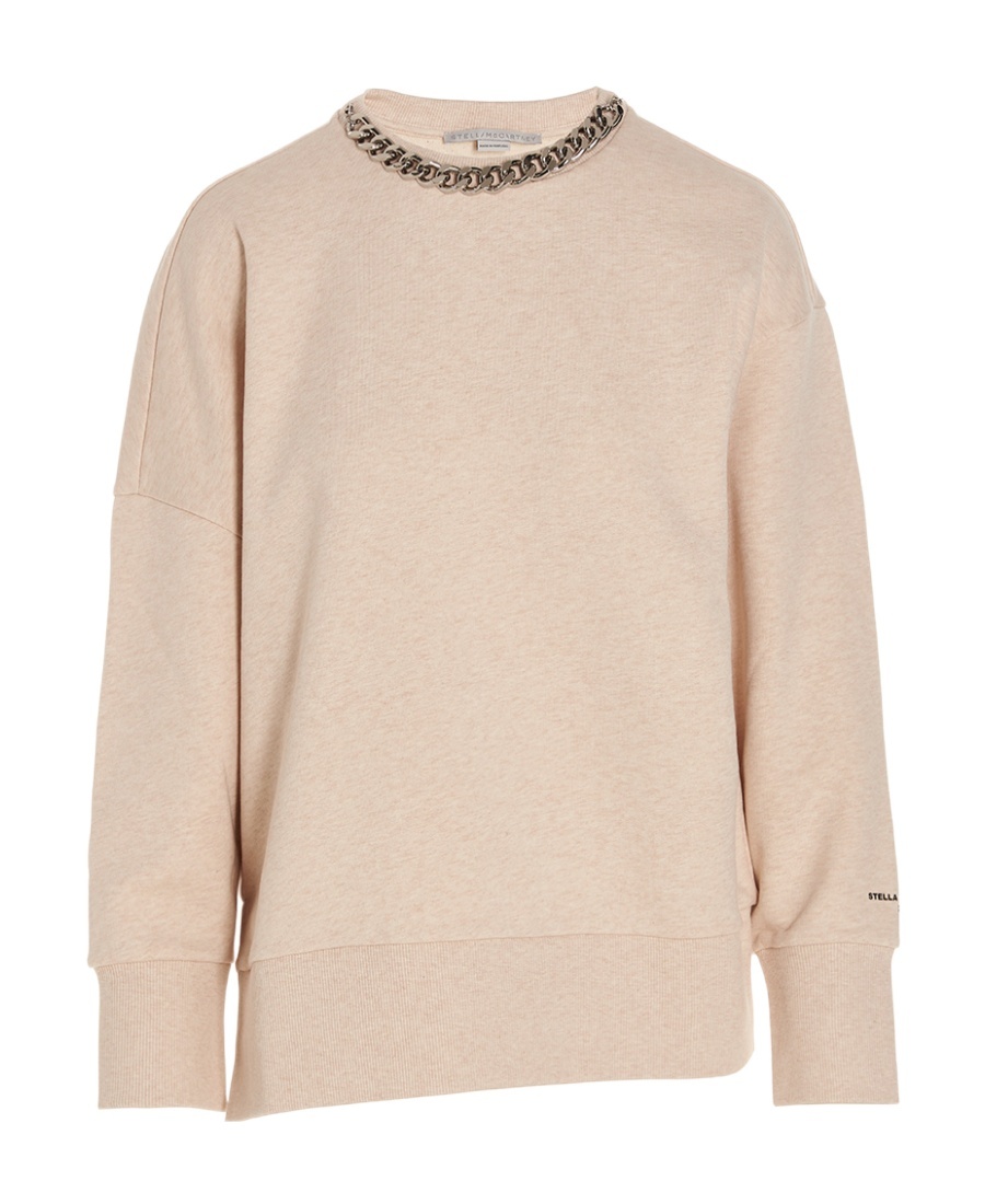 Stella Mccartney Sweatshirt With Removable Chain Detail In Nude