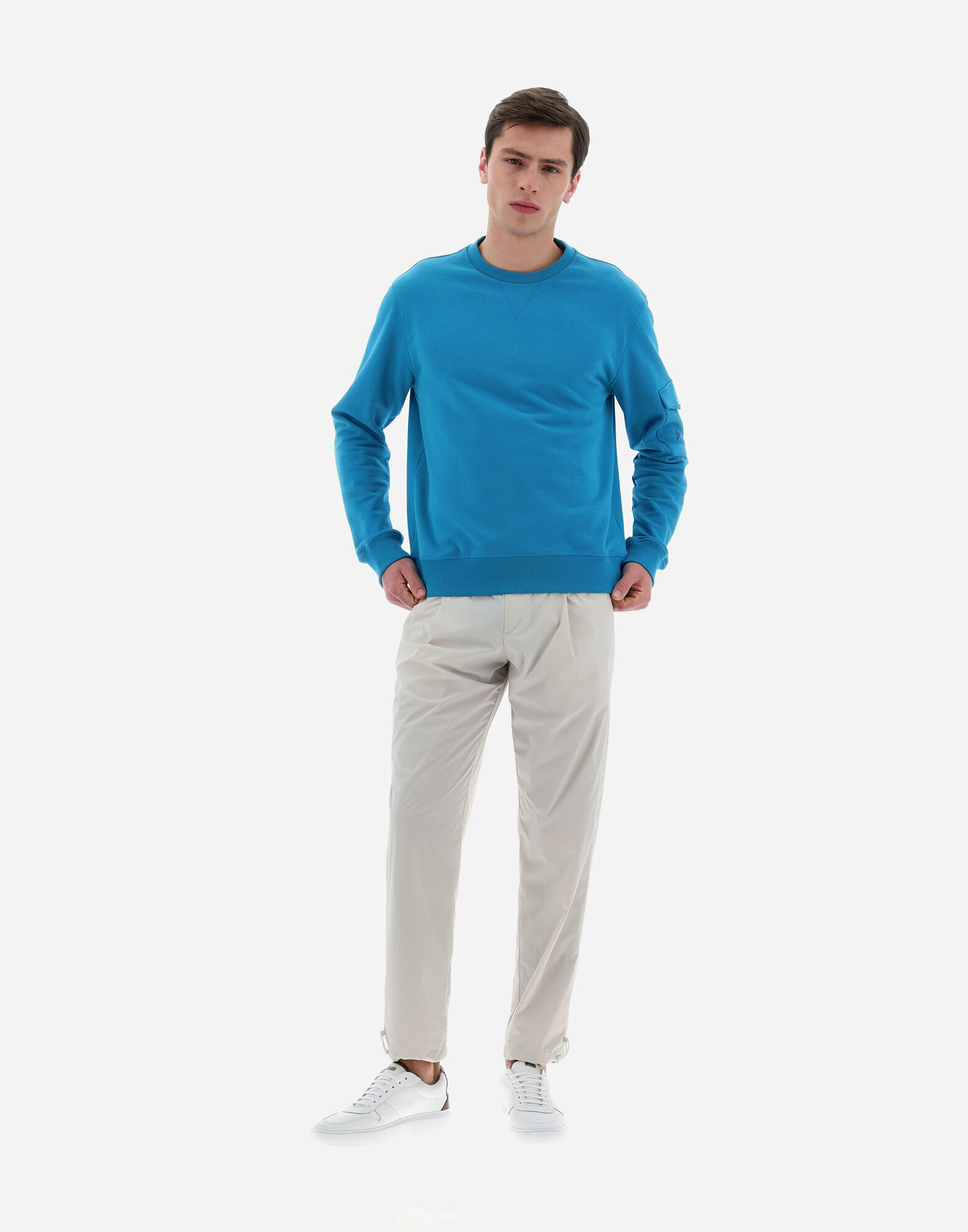 Herno Flap-pocket Detailed Crewneck Sweatshirt In Black