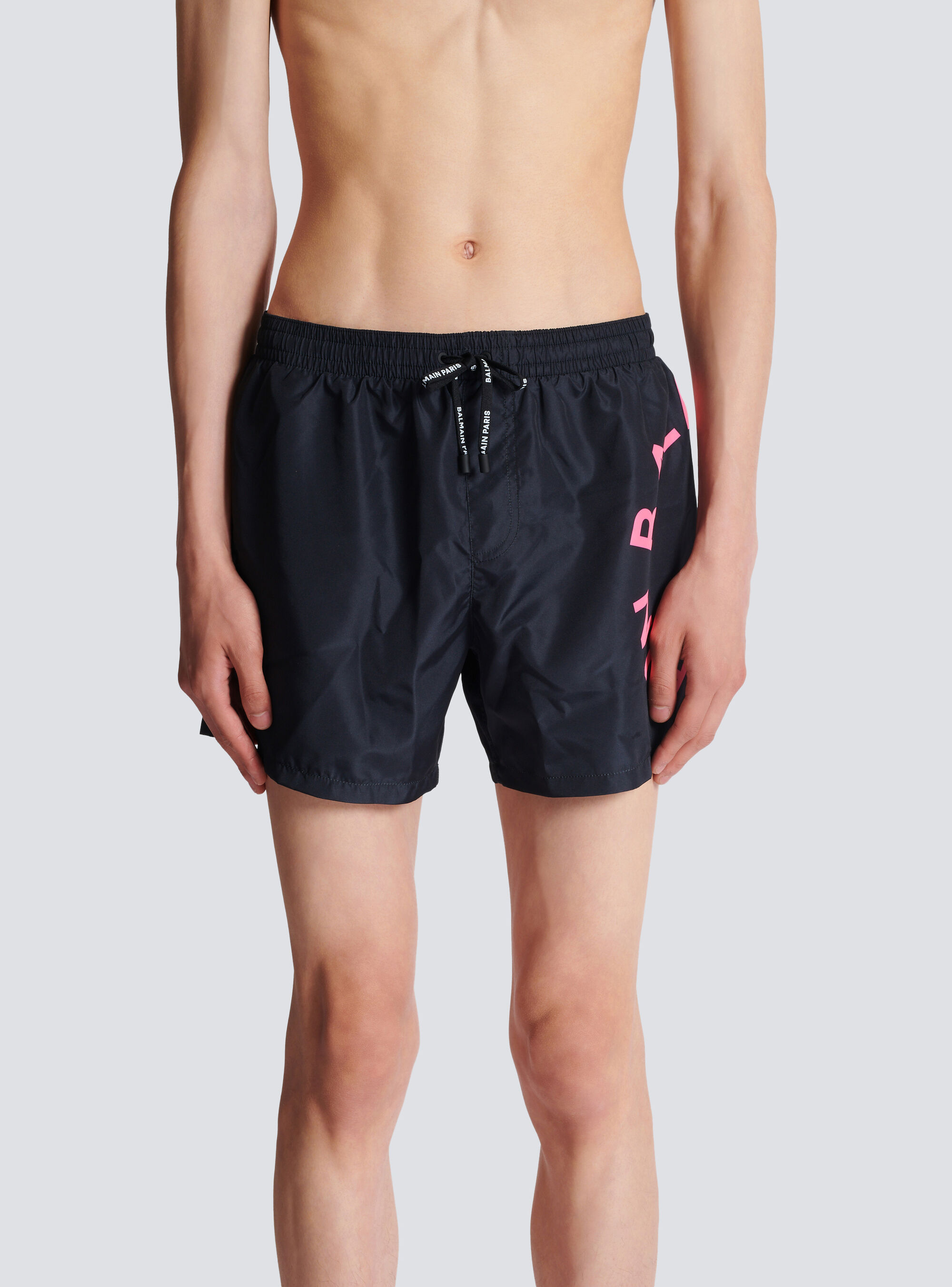 Shop Balmain Swim Shorts In Black