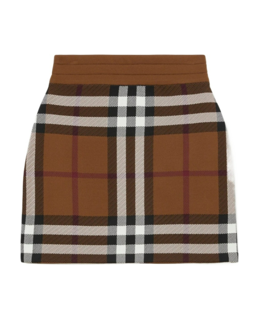 Burberry Exaggerated Check Jacquard Mini Skirt In Brown
