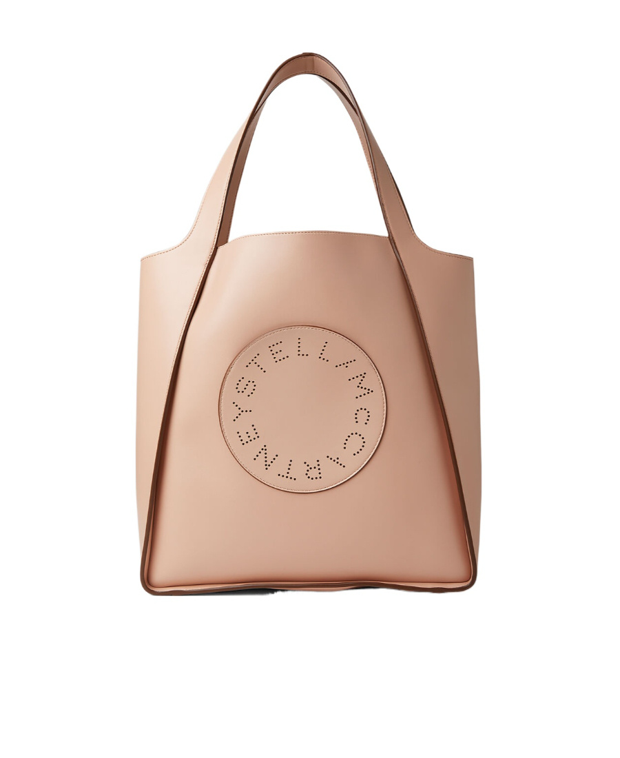 Stella Mccartney Perforated Logo Tote Bag In Nude