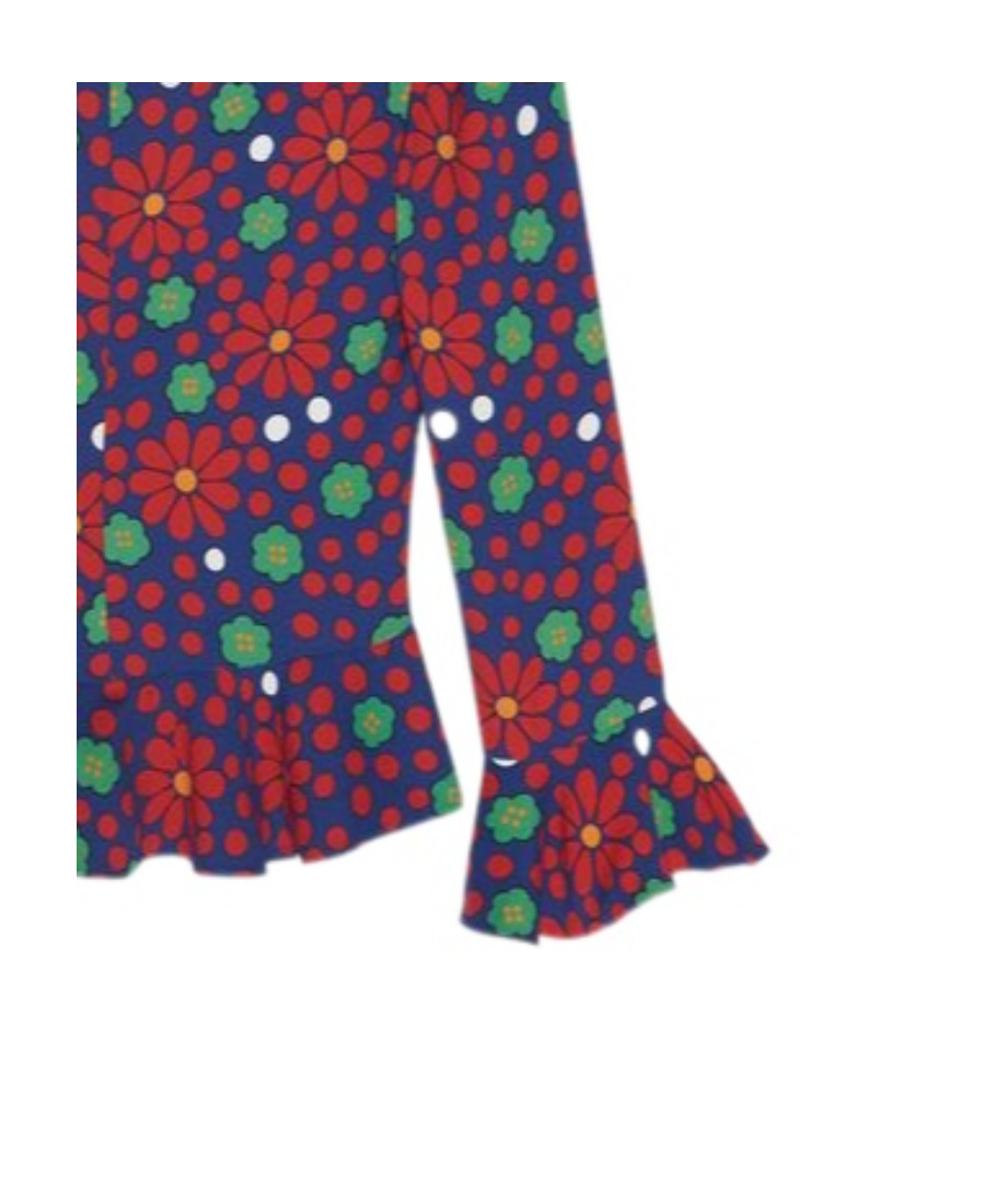 Saint Laurent Floral-print Ruffle Crop Top In Multicolor