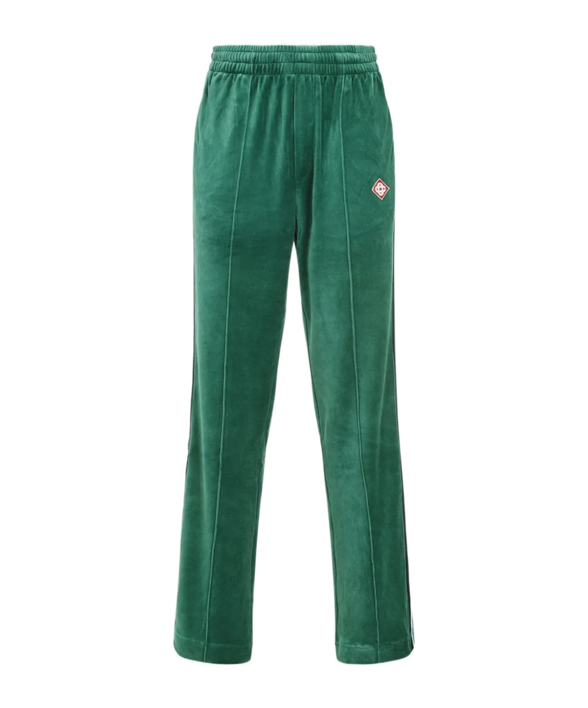 Casablanca Logo Embroidered Velvet Jogging Pants In Green
