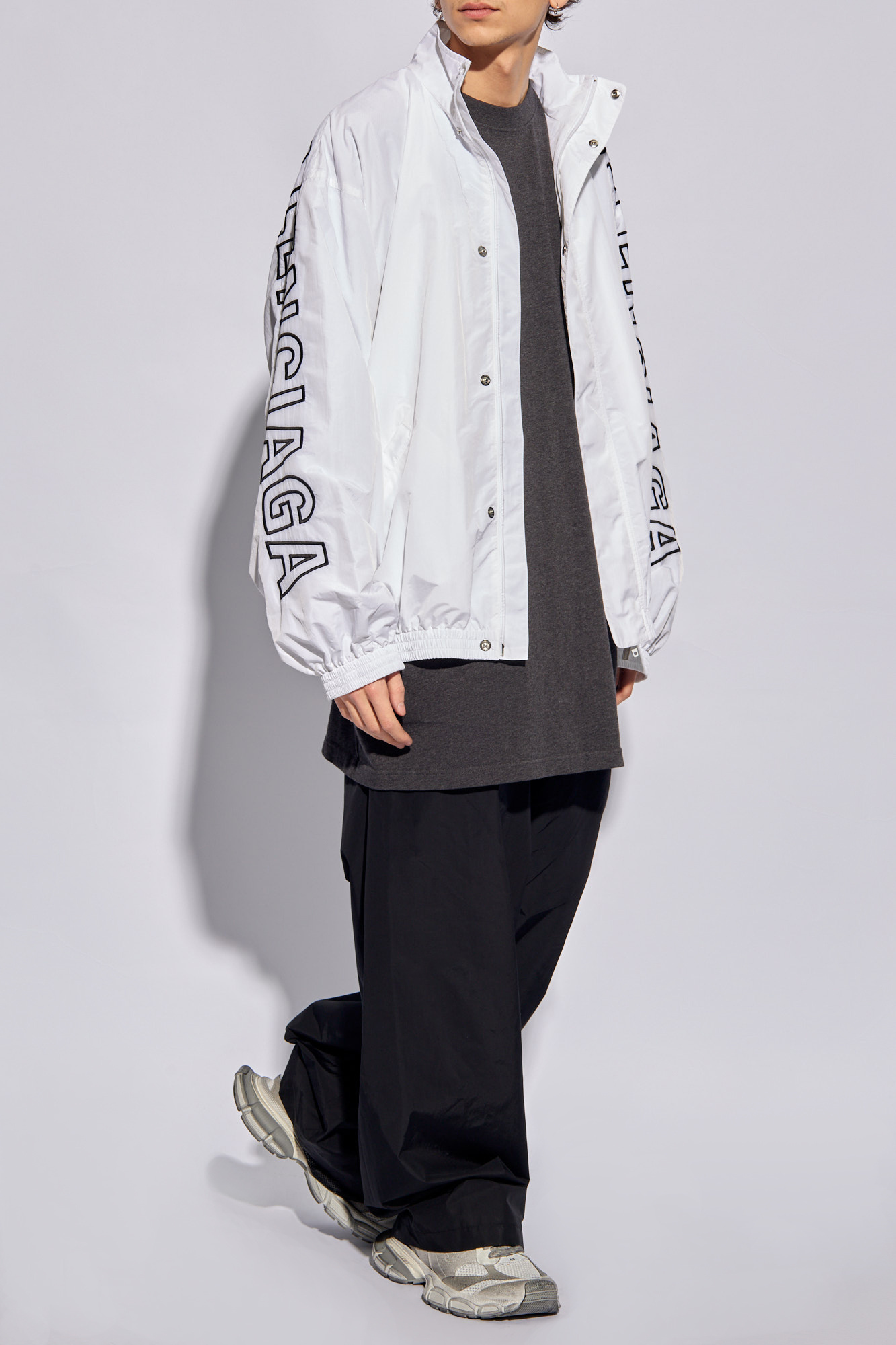 Balenciaga Logo-embroidered Jacket In White