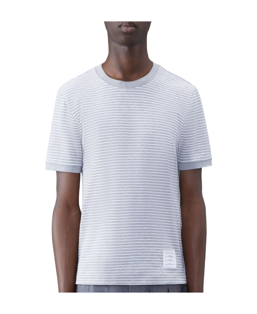 Thom Browne Pinstripe Pattern Cotton T-shirt In White