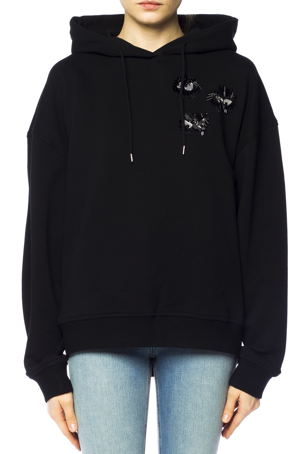 Mcq By Alexander Mcqueen Logo Hooded Sweater In Black
