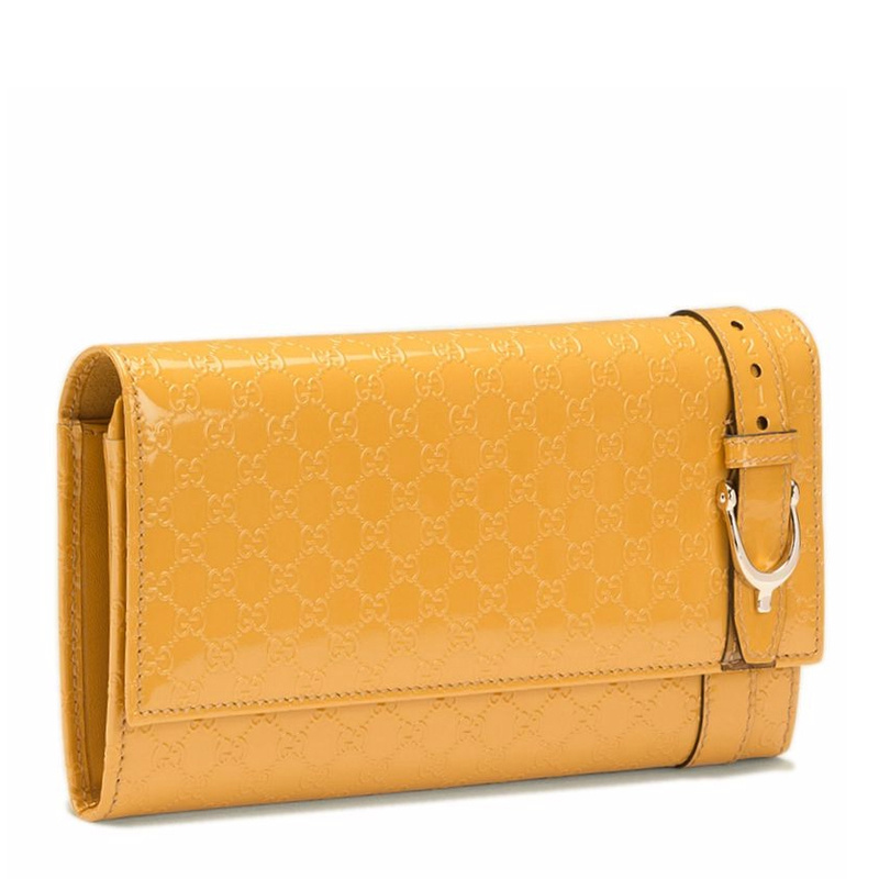 Gucci Double G Pattern Wallet In Yellow