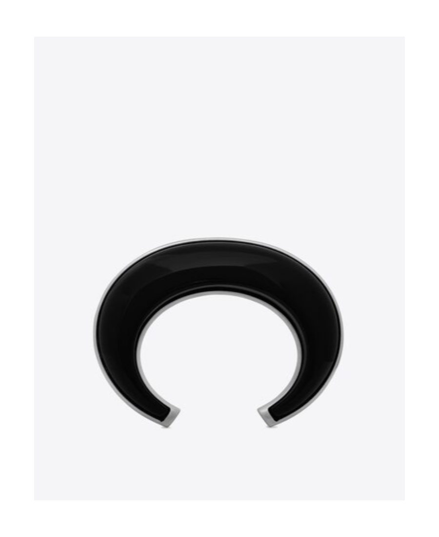 Saint Laurent Dome Open-cuff Design Bracelet In Black