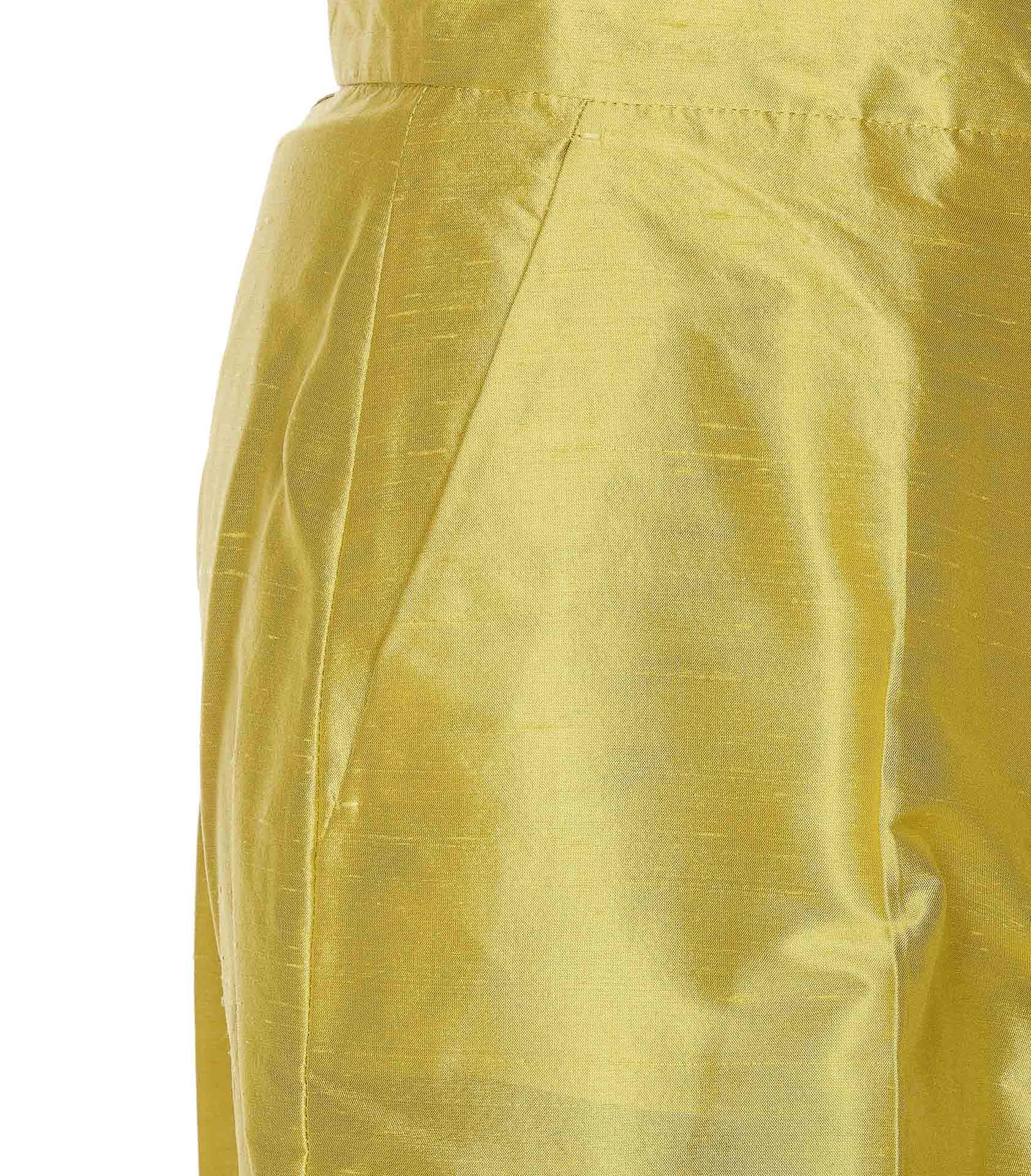 Max Mara Studio Valanga Silk Trouser In Yellow