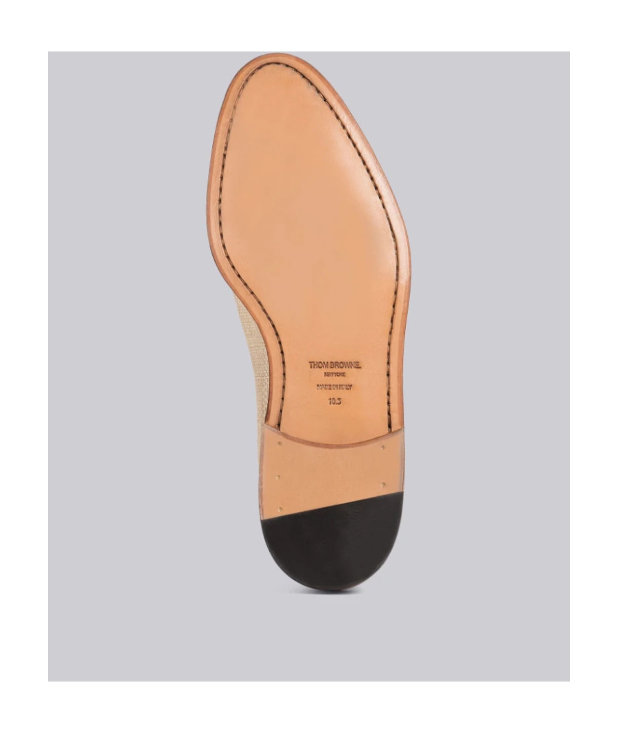Thom Browne Grosgrain-loop Trim Loafers In Nude