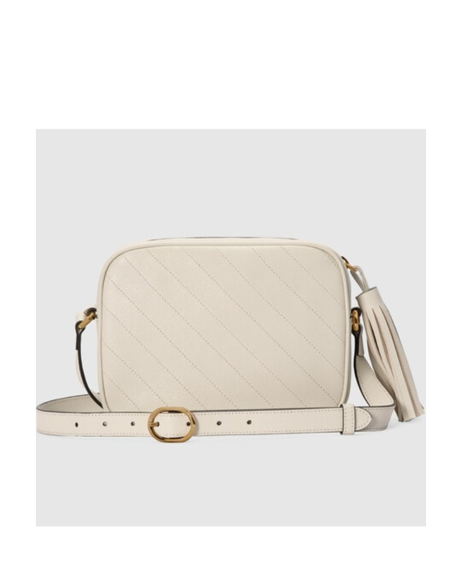Gucci Small Gg Marmont Leather Shoulder Bag In White