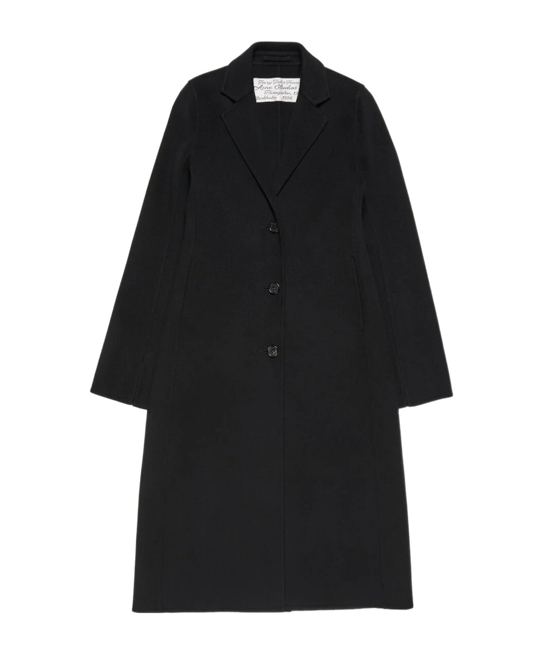 Acne Studios Single Breasted Long Coat In Black