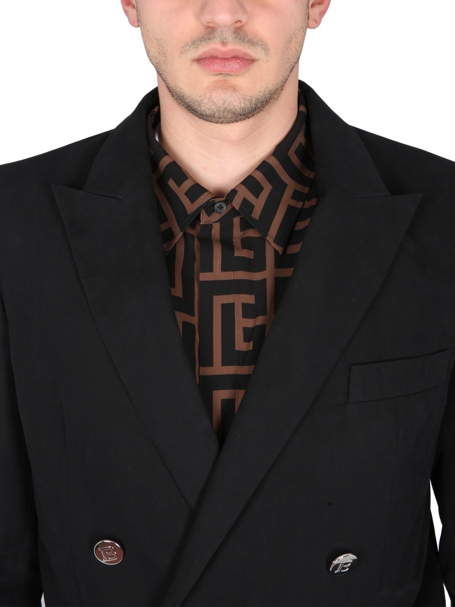 Balmain Double Breasted Tailored Jacket In Black