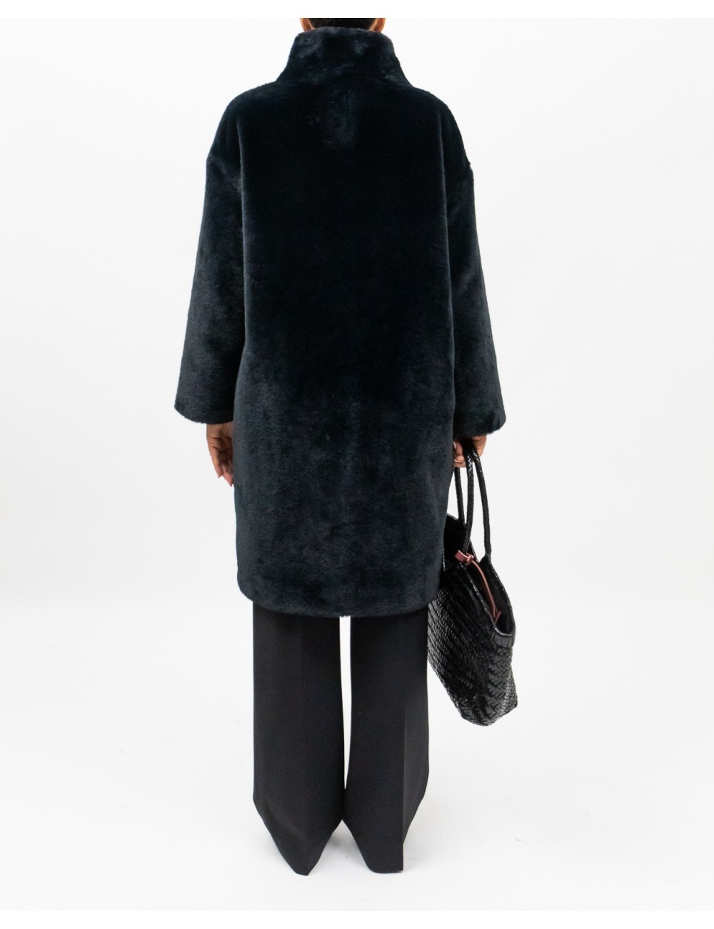 Herno Long Sleeved High-neck Coat In Black