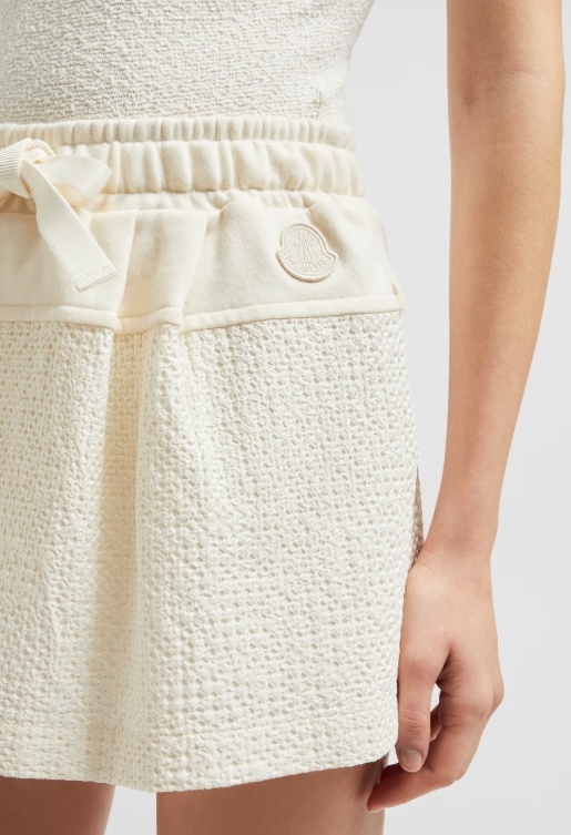 Shop Moncler Embroidered Mini Skirt In White