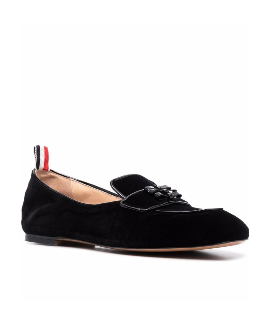 Thom Browne Bow-embellished Velvet Loafers In Black