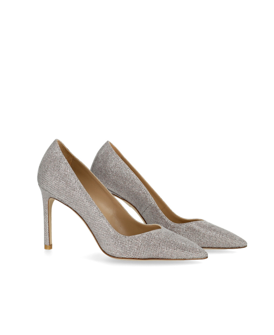 Stuart Weitzman Logo Shallow-mouthed High Heels In Gray