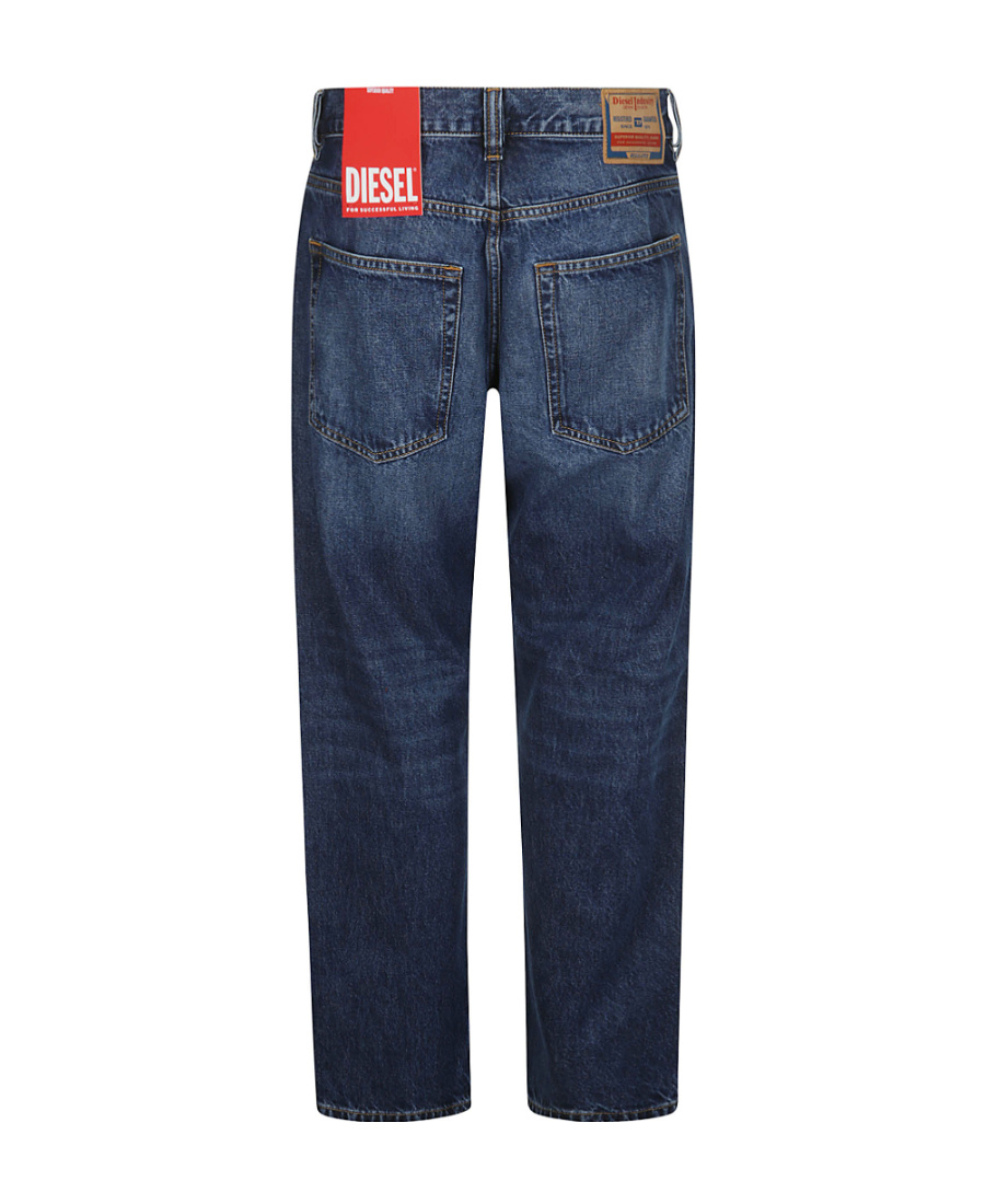 Diesel Logo-patch Cotton Straight-leg Jeans In Blue