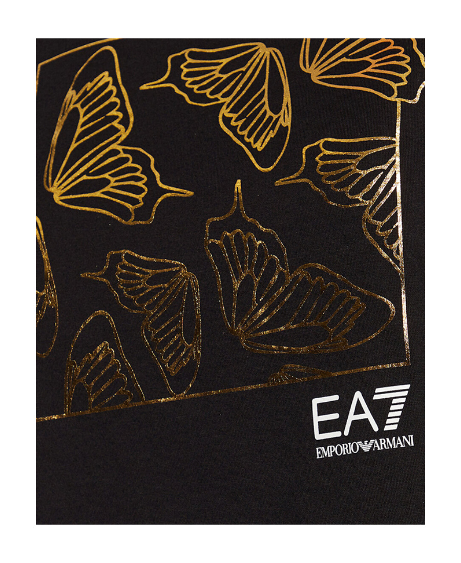Ea7 T-shirt With Round Neck And Short Sleeves In Black