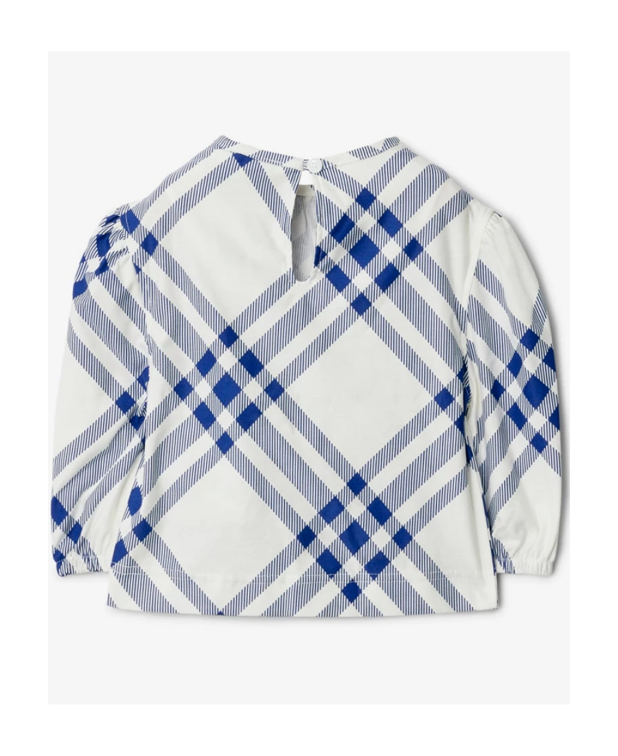 Burberry Check-pattern Cotton Blouse In White