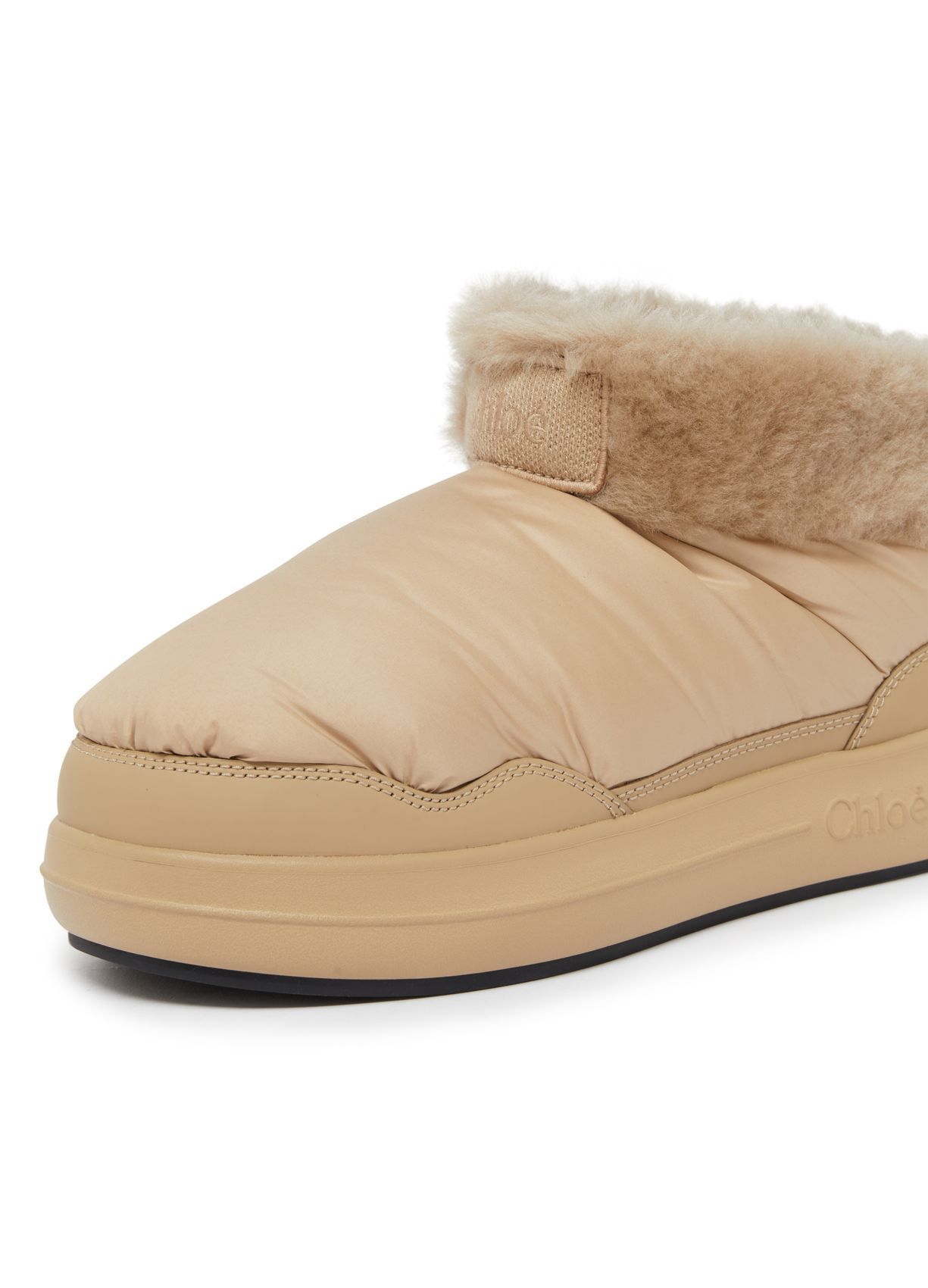 Shop Chloé Polly Round-headed Short Boots In Nude