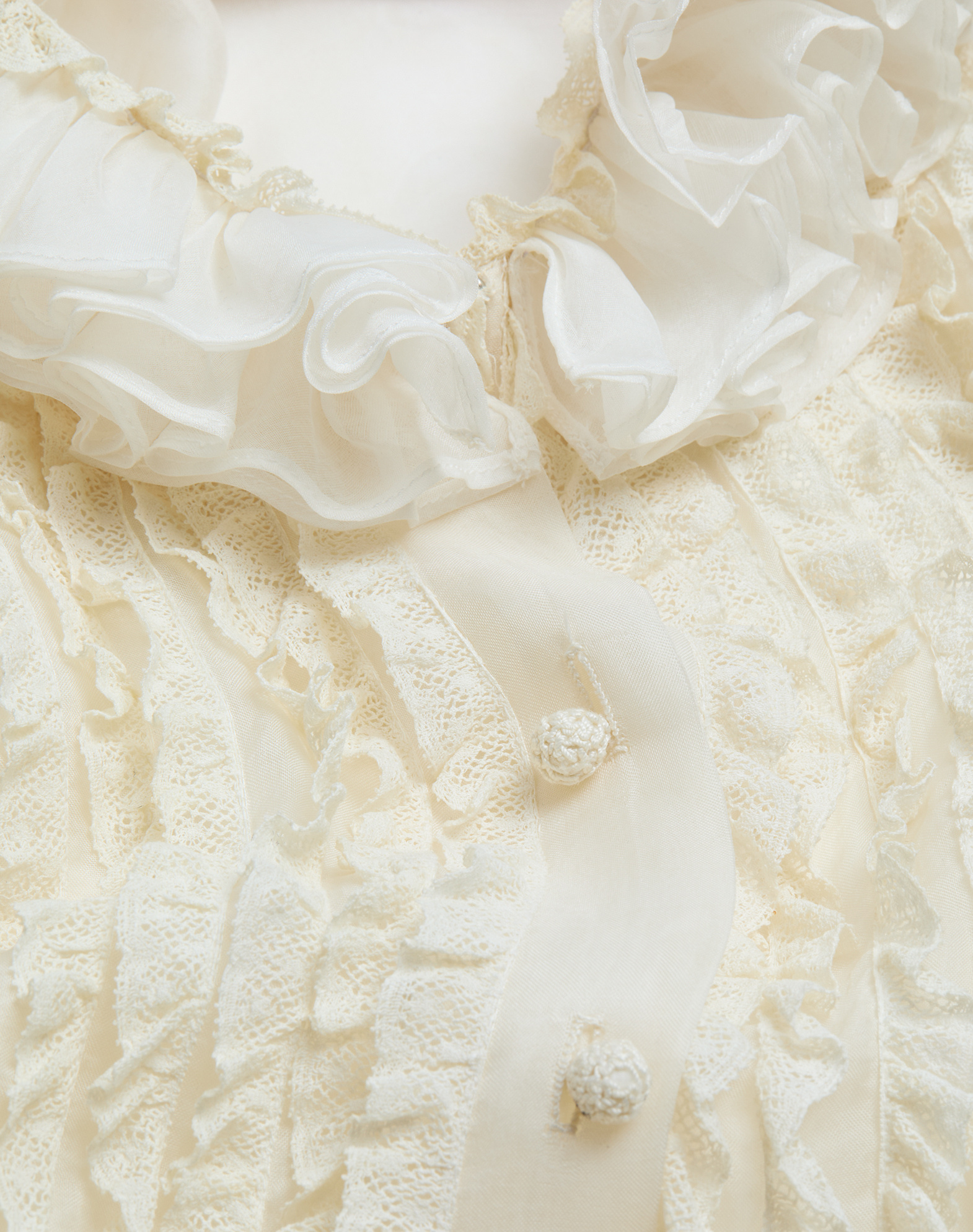 Valentino Chiffonbluse Frau Elfenbein 46 In White