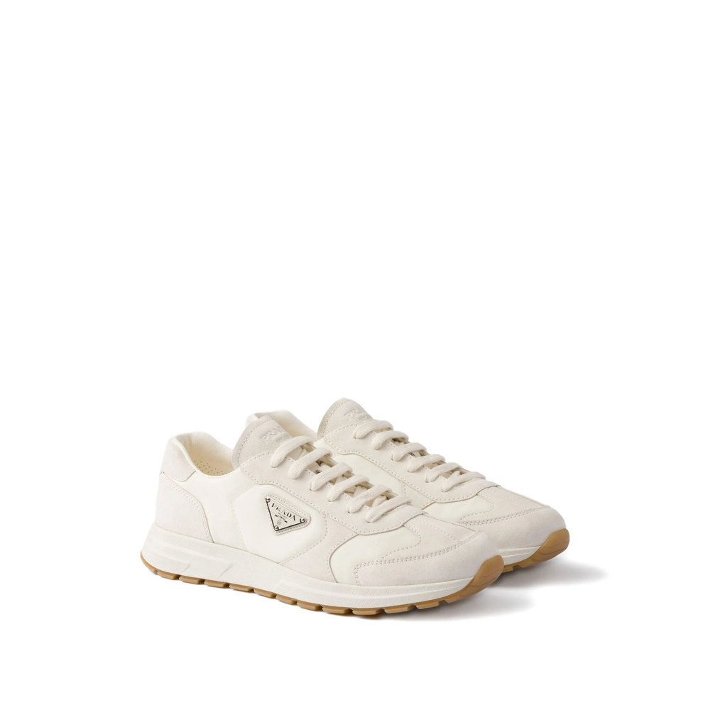 Prada Prax Triangle-logo Sneakers In White