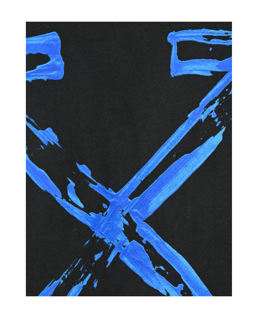 Off-white Painted Arrow-print Hoodie In Black