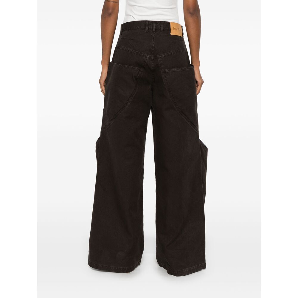 Attico Belt-loop Casual Pants In Black