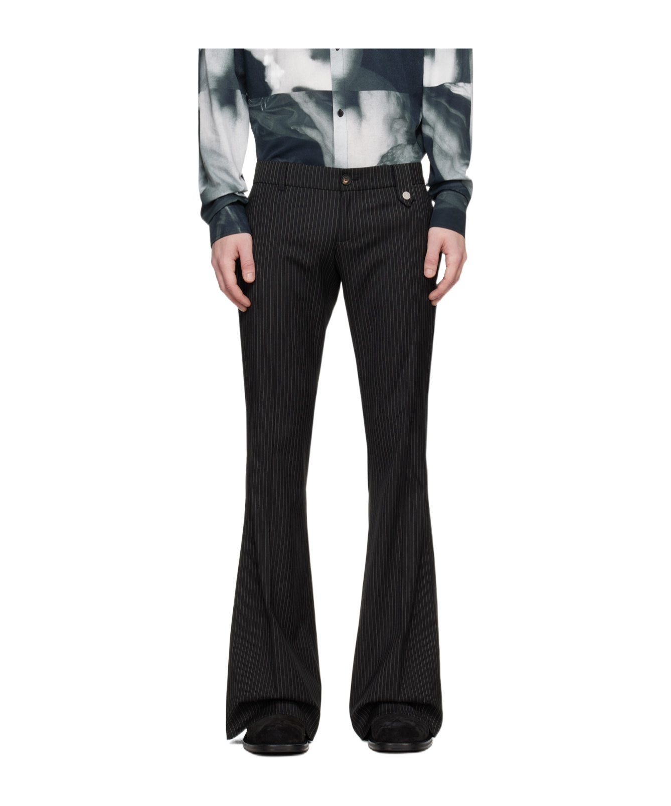 Egonlab Pinstripe Casual Pants In Black