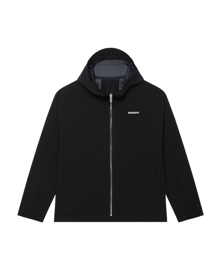 Givenchy Graphic-print Hooded Jacket In Black
