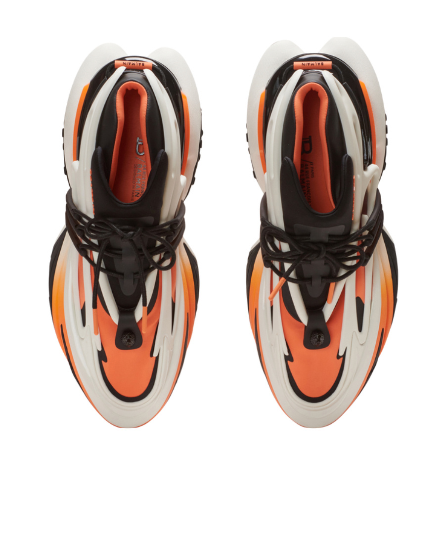 Shop Balmain Unicorn Trainers In Neoprene And Leather In Black