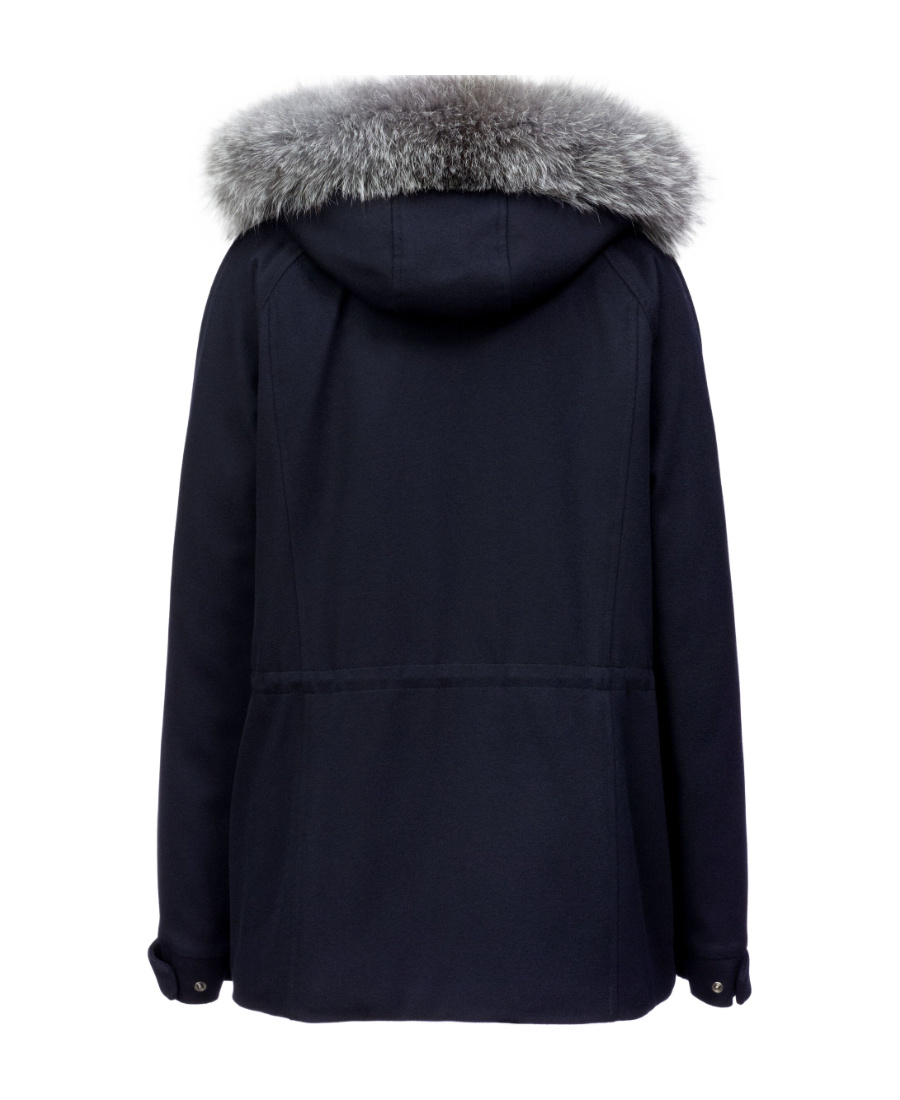 Loro Piana Icery Hooded Short Jacket In Navy Blue
