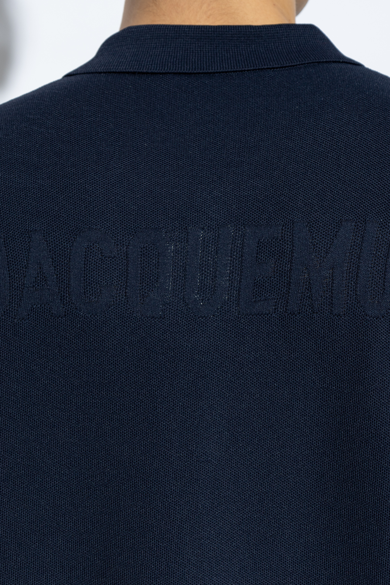 Jacquemus Short Sleeve Knit Polo With Classic Collar In Black