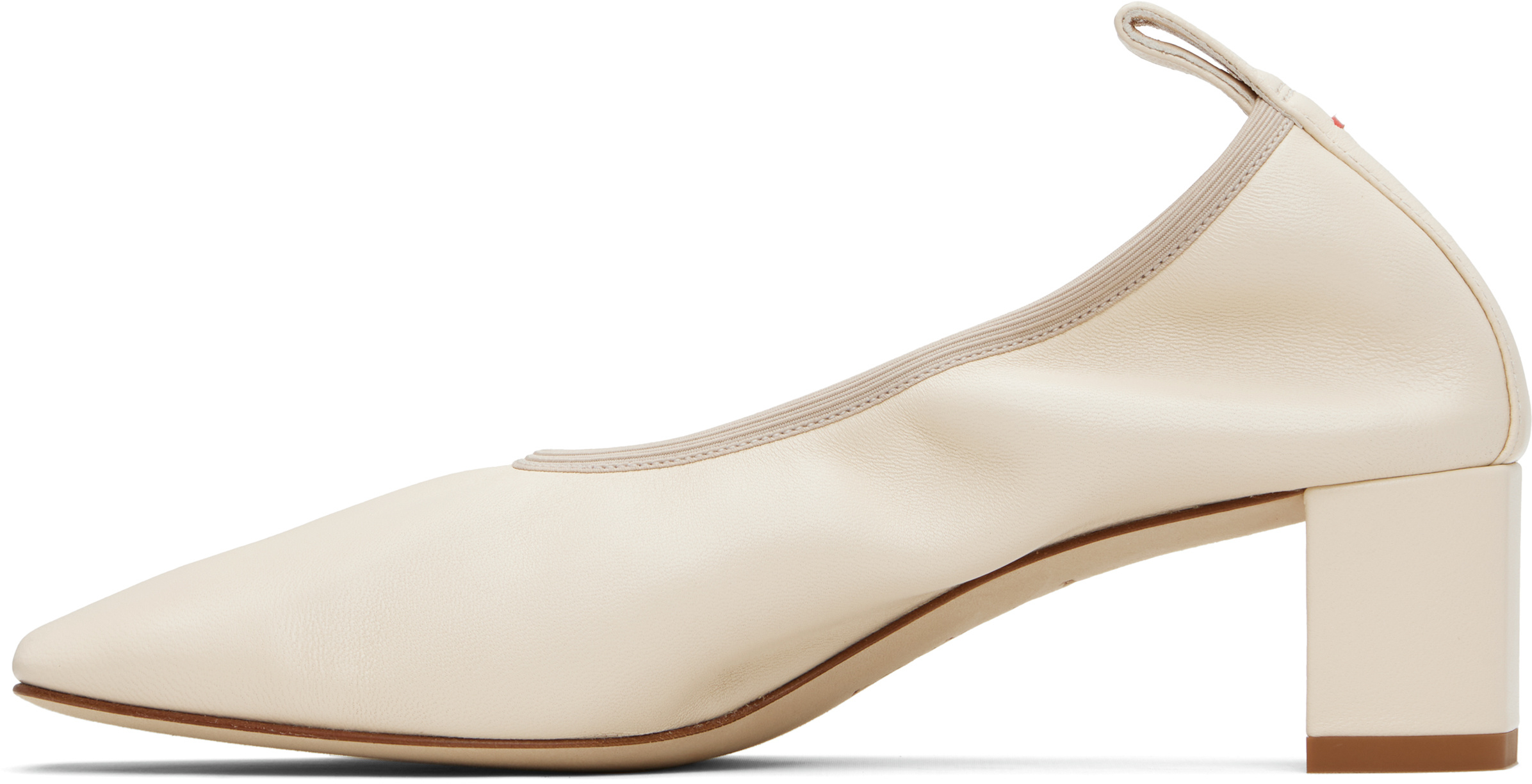 Aeyde Beige Narissa Ruched Heels In White