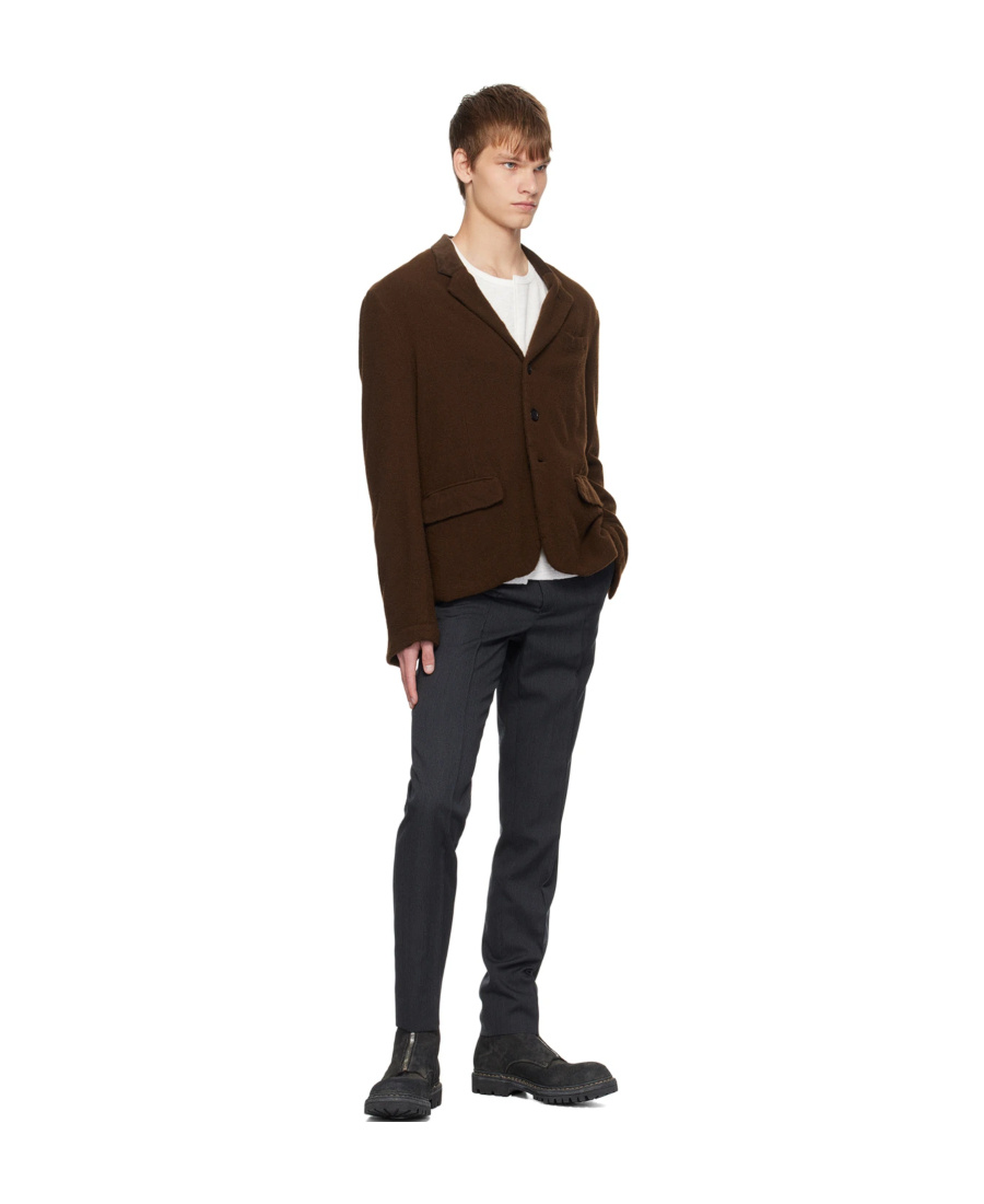 Undercover Single-breasted Button Lapel Jacket In Black