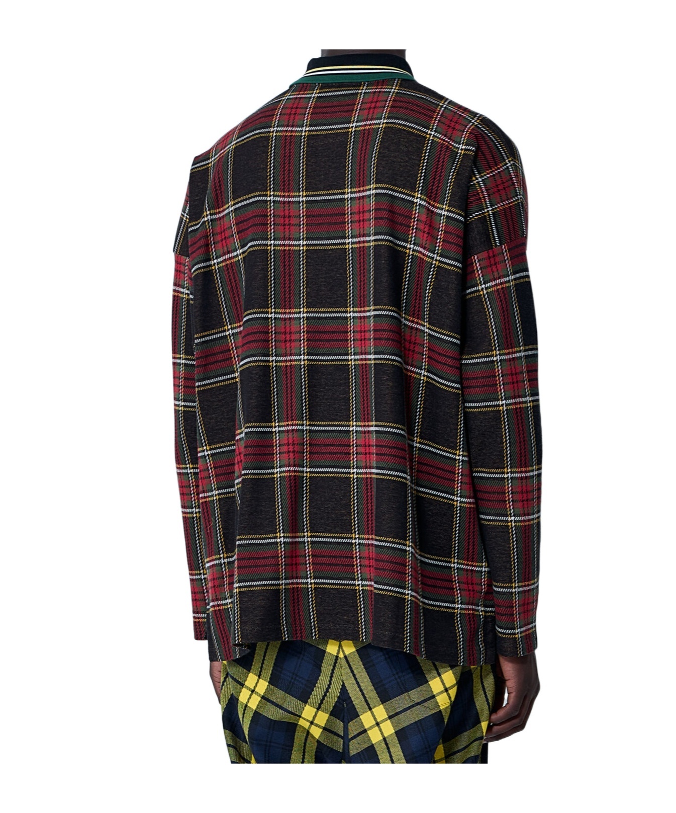 Vivienne Westwood Crewneck Sweater With Plaid Pattern And Button Detail In Brown