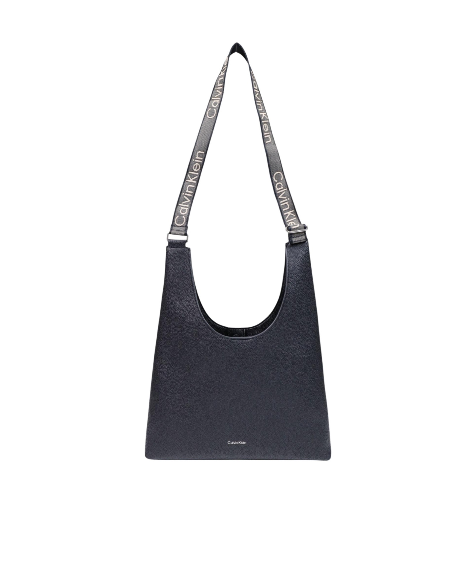 Calvin Klein Large Shoulder Bag With Adjustable Webbing In Black