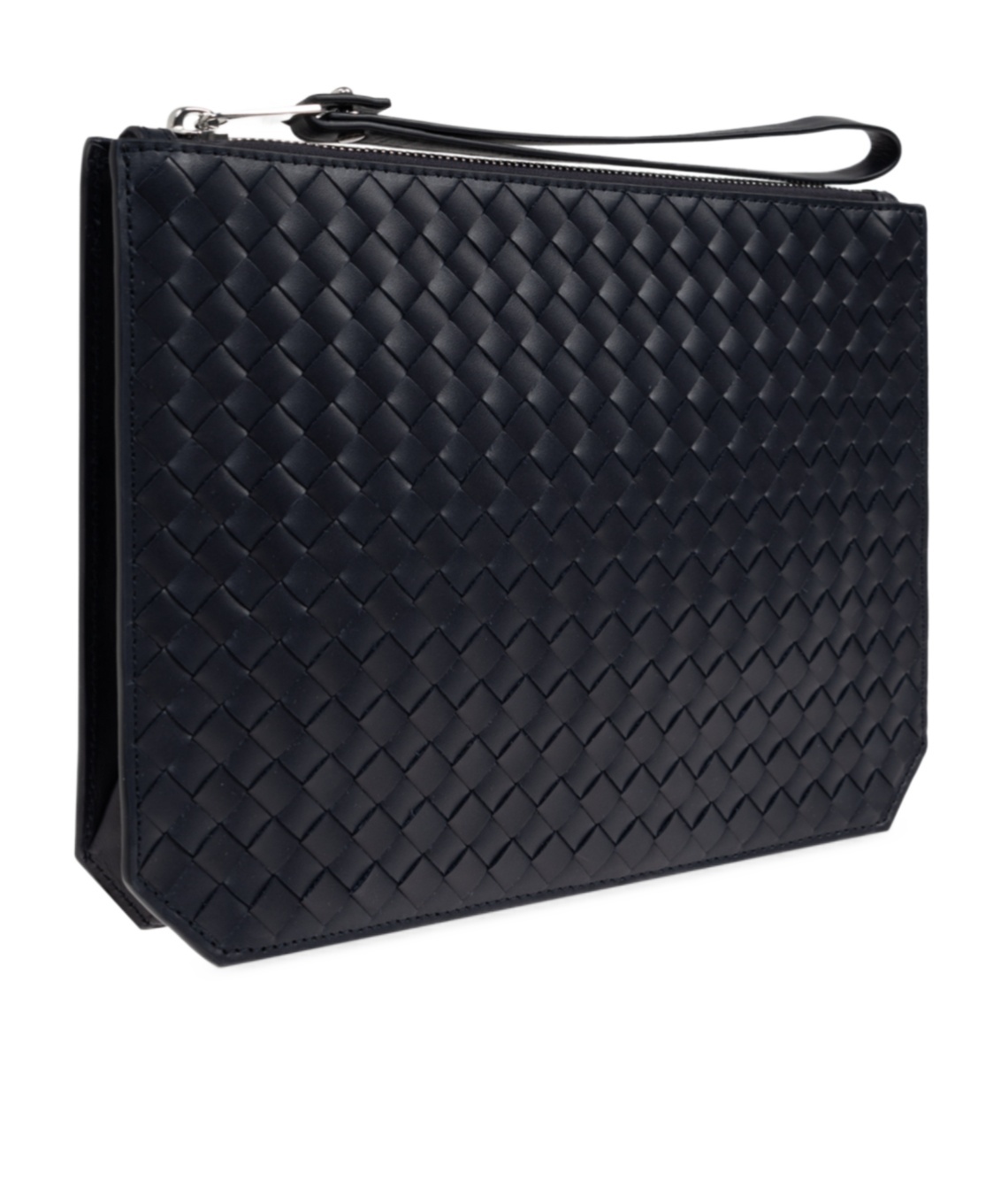 Bottega Veneta Zippered Clutch In Black