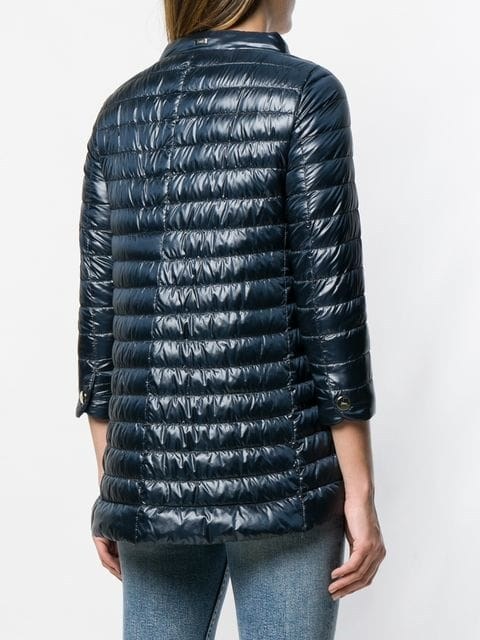 Herno Dark Blue Nylon Amelia Down Jacket In Black