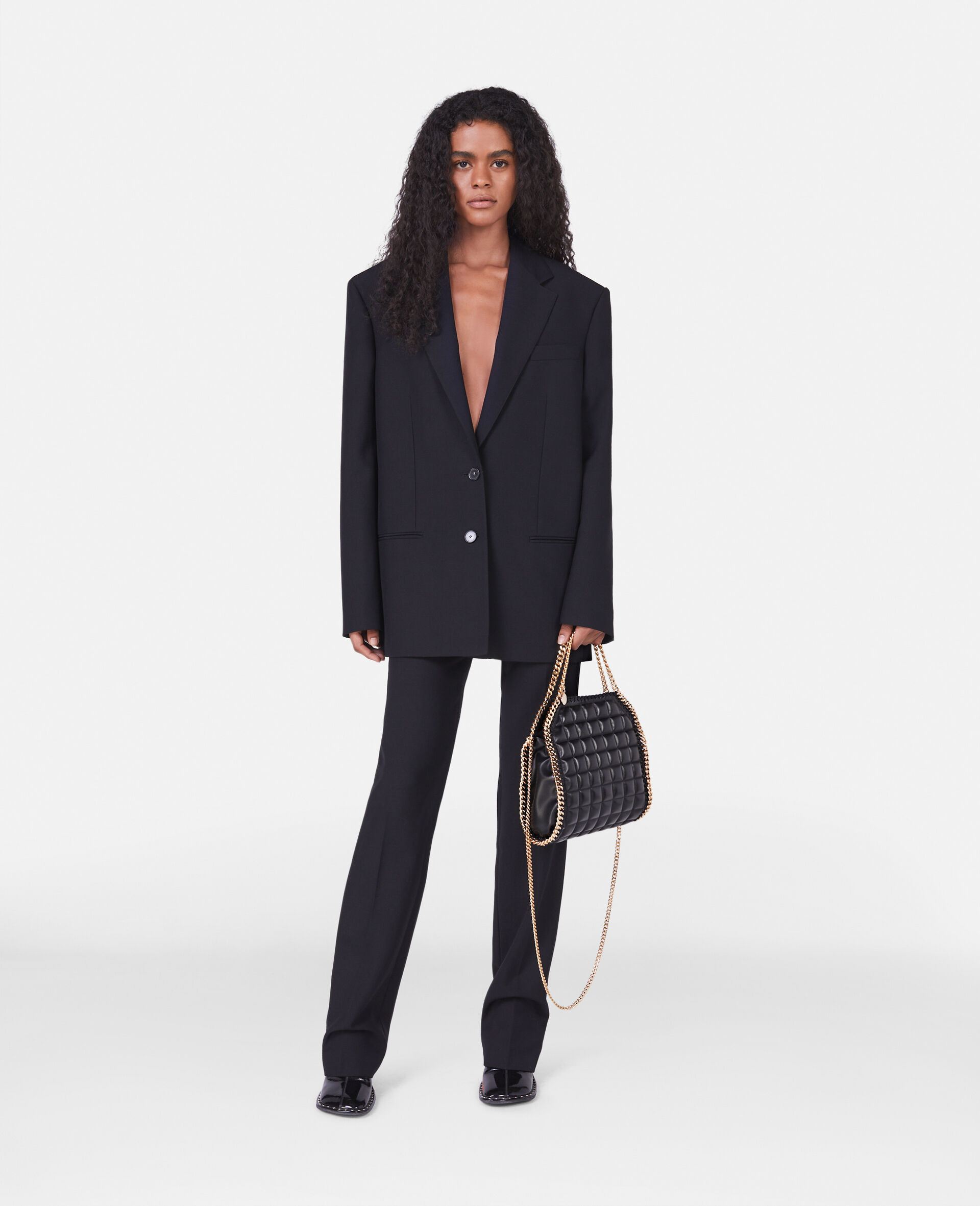 Stella Mccartney Oversized Single-breasted Wool Blazer In Black