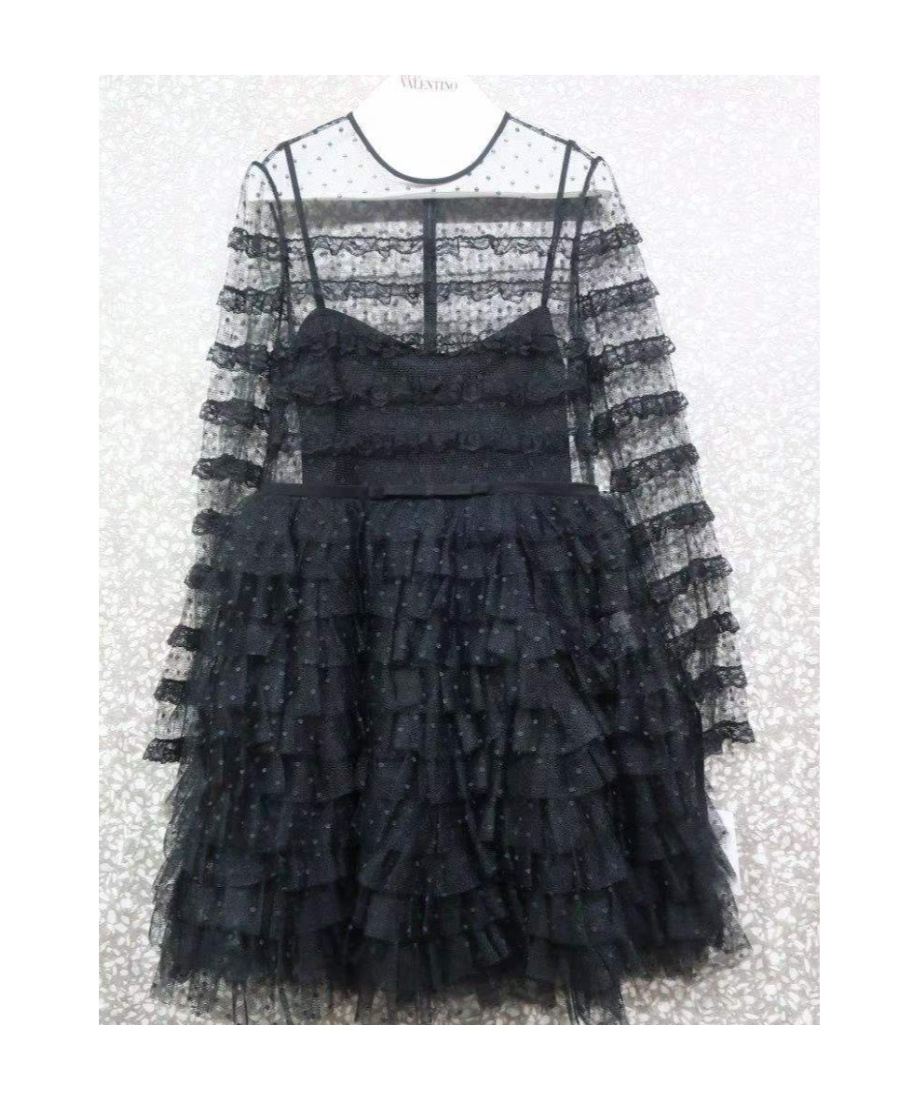 Red Valentino Tulle Dress In Black