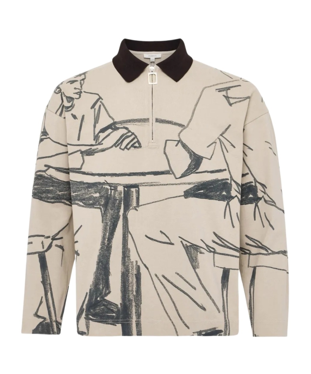Jw Anderson Mens Nougat Embroidered-logo Graphic-pattern Cotton-jersey Polo Shirt Xl In Gray