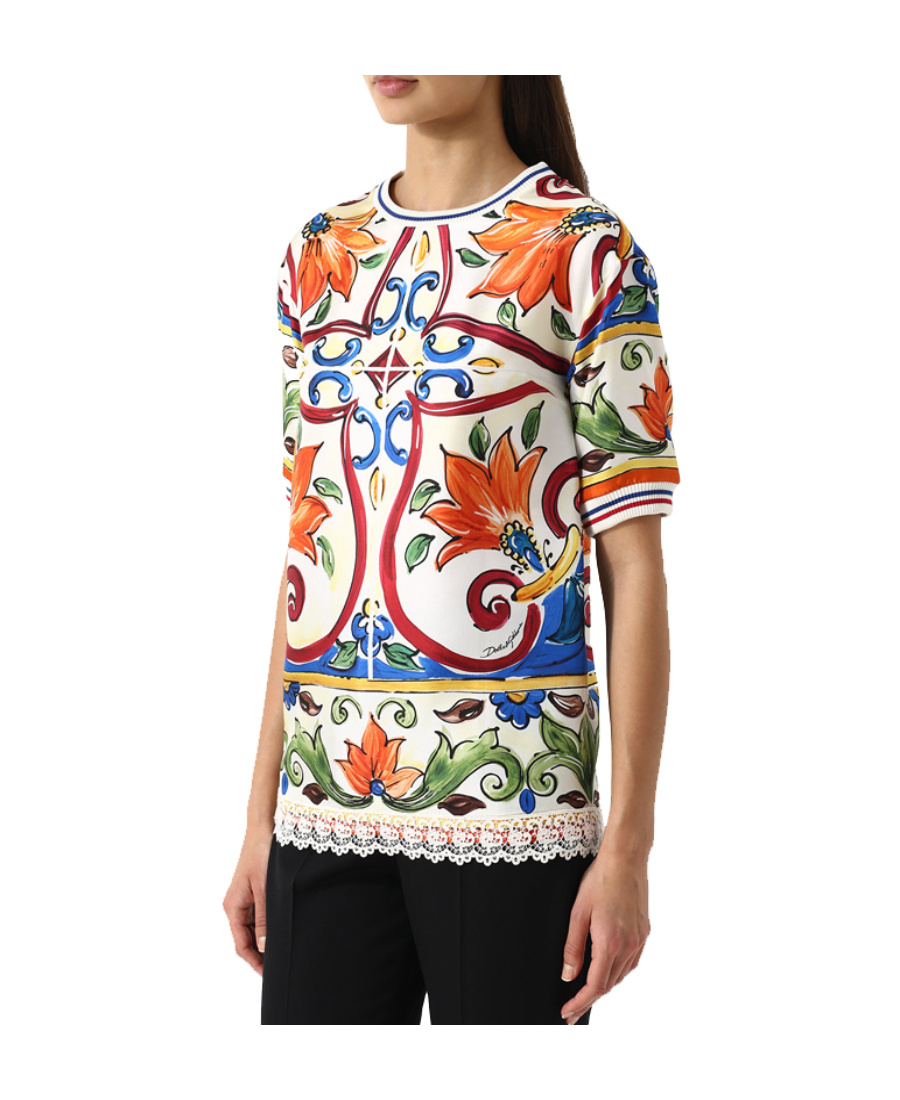 Dolce & Gabbana Print Short Sleeve T-shirt In Multicolor