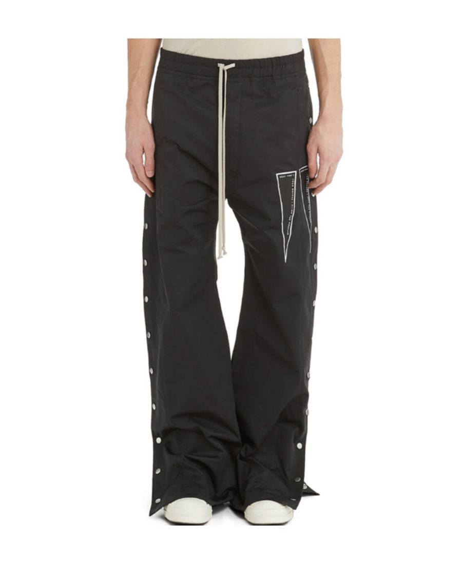 Rick Owens Drkshdw Logo-print Drawstring Trousers In Black