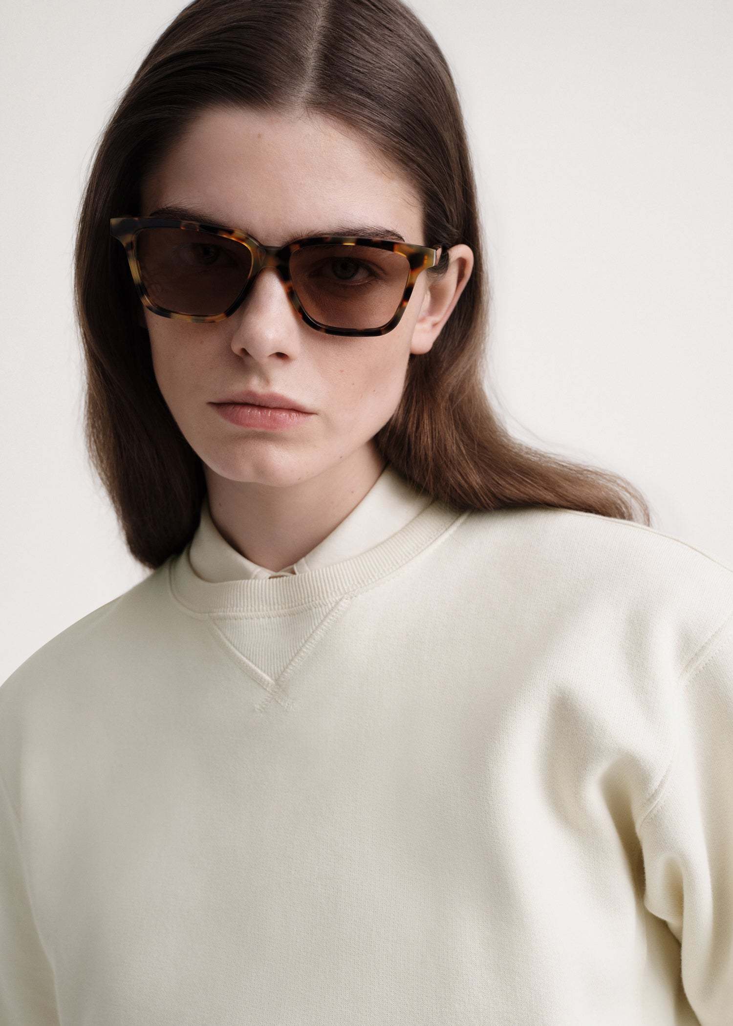 Totême Crew-neck Organic Cotton Sweatshirt In White