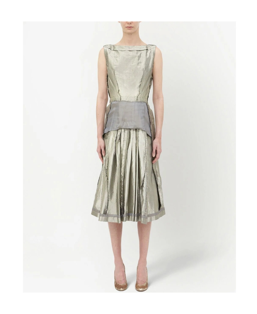 Maison Margiela Laminated Dress Dresses Silver In Gray