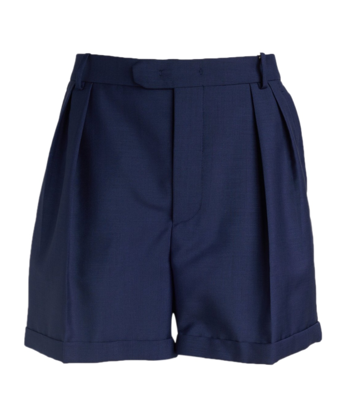 Bally Men's Mohair-wool Pleated Tailored Shorts In Blue